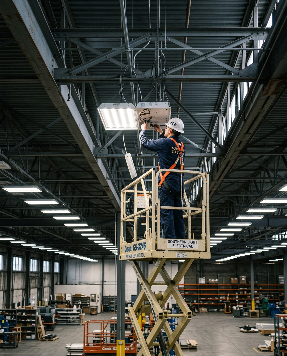 Warehouse high-bay LED lighting