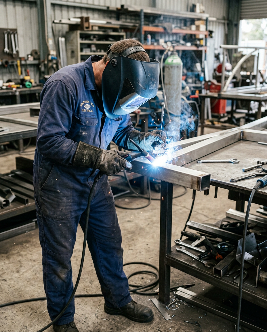 TIG welding stainless balustrade